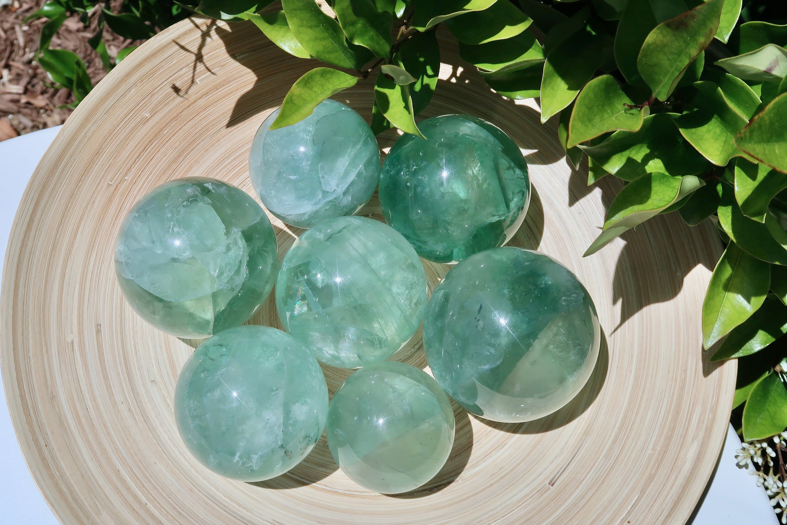 Wholesale 1KG Lot Green Fluorite Sphere Grade AAA / Crystal Carving