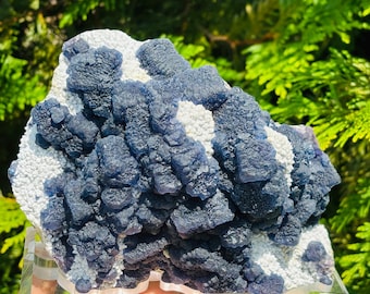 内モンゴル産のキャンドルクォーツ上の蛍石。 - Etsy 日本