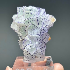 Fluorite Raw Mineral Specimen with QR Code Formations from Guizhou, China