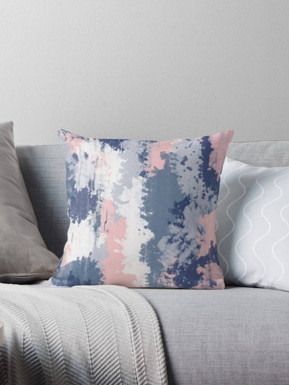 Throw Pillow Cover Navy and Blush abstract throw pillow cover blush pink