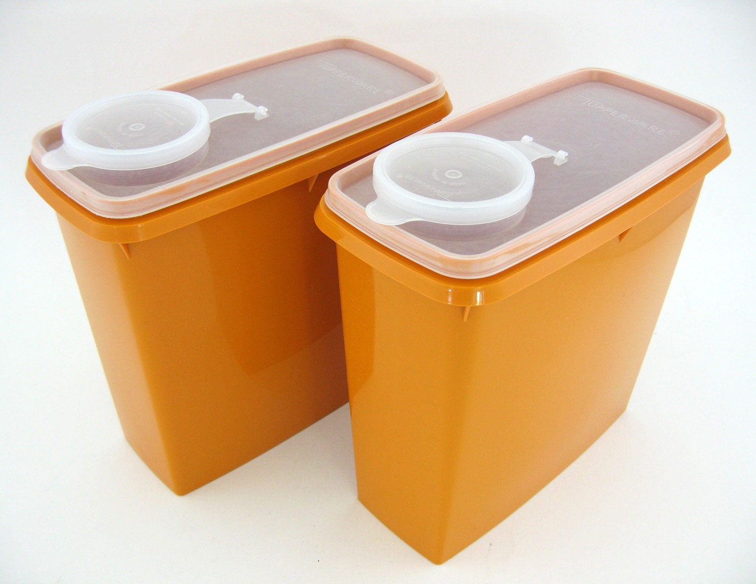 2 Boîtes en Plastique Orange - Tupperware Made in France Vintage Années 70