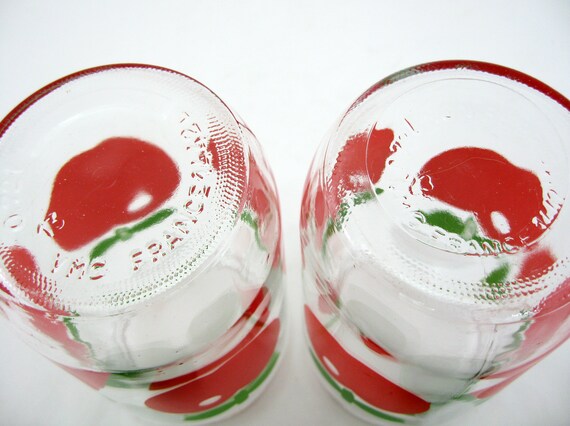 Lot De 6 Bocaux En Verre Vintage Henkel - Motif Pomme Années 70 - Occasion En Très Bon état