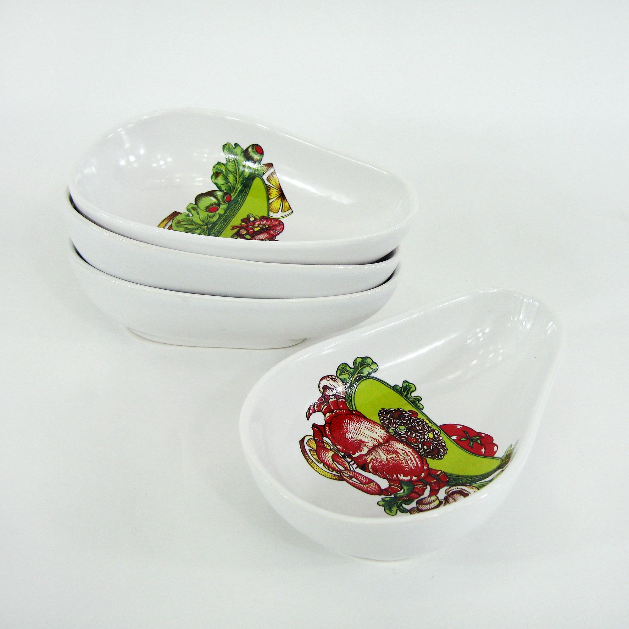 Set de 6 Ramequins Avocat Vintage avec Cuillères Assorties - Arts de la table