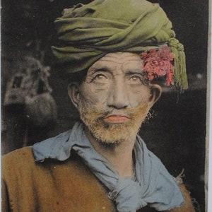 Algérie rare carte postale Fakir- art mural ethnique original- décor mural africain B12