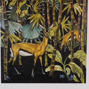Gazelles-André Sureda-peintre orientaliste- reproduction art -carte postale vintage-décor mural oriental-décor végétal-ref230