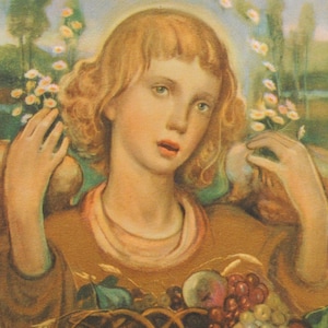 Cantique des créatures /Laudato sie, mi signore  /  Saint François d'Assise /  peinture religieuse avec bordure dorée