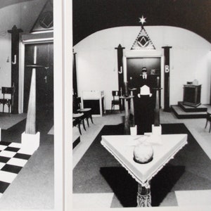 Foto della loggia massonica - rituale massonico - rare cartoline vintage 2 - iniziazione massonica - scegli il tuo set di 2 carte