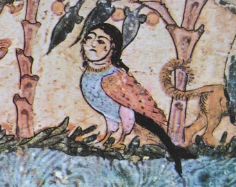 Medieval Religious Esoteric and Fantasy Art - 4 Vintage Prints - Medieval Manuscripts - Illuminations