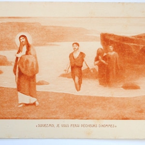 Carte postale ancienne Jésus Christ - "Suivez moi je vous ferai pêcheurs d'hommes" A. L Stolz- salon de paris-ref50