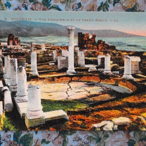 Rare vintage Morocco postcard ruins of Volubilis - ancient city - lehnert and landrock A9 postcard
