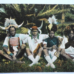 South Africa Native Ricksha Boys-carte postale ancienne écrite -pour décoration intérieure ethnique-collection de costumes ethniques-ref A14