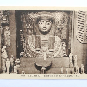Vintage art mural égyptien / rare carte postale ancienne égypte / Le Caire / tombeau d'un roi d'Egypte / lehnert & landrock-refa23