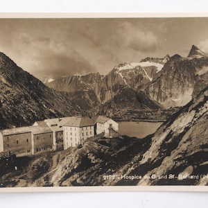 Schweiz-3 Vintage-Postkarten -Hospice du Grand Saint Bernard-Bergsee-Bergsteigen-Chalet-Dekor -B13