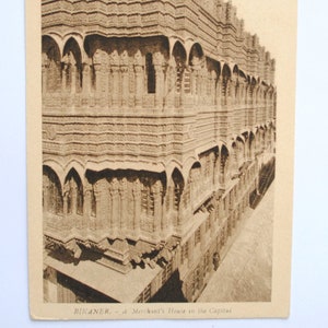 Bikaner / Rajasthan /riche maison de marchand/ carte postale ancienne /souvenir inde 1930