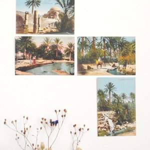 Vintage african postcard - Impression vintage paysages africains au Sahara -  vintage travel art print - art de voyage en Afrique -A20
