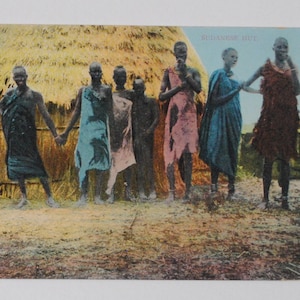 Soudan rare portrait de femmes soudanaises - vintage tribe of Soudan-  vintage african tribe - carte postale vintage ethnique