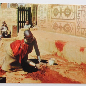 Art mural africain -femmes africaines-3 cartes postales vintage - art de femme africaine - décor mural africain-1015C