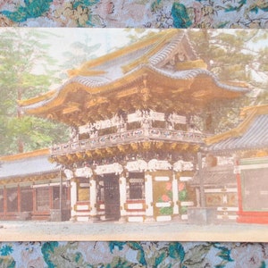Raro - Giappone - Tempio buddista o shintoista - Vecchia cartolina dell'Asia - Estremo Oriente - Viaggio in Giappone - Decorazione asiatica B1