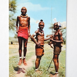 Ballerini africani - carta d'epoca 1980 - ritratto etnografico