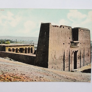 Templo de Hórus em Edfu - Antigo Egito - Cartão postal do Antigo Egito - Arte de parede egípcia-ref50