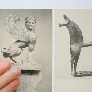 4 cartes postales anciennes - greek art and sculpture  - greek vase - mythologie grecque - dieux grecs REF130