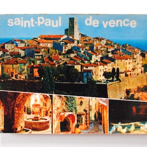 Saint Paul de Vence carte postale vintage - Côte d'Azur- carte postale vintage 1970S- décoration rétro de souvenir de vacances