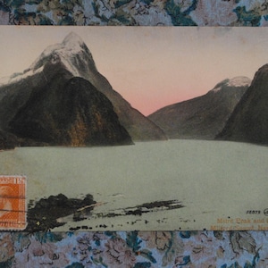 MITRE PEAK CRUISES - Milford Sound - Postal antigua rara de Nueva Zelanda Oceanía - refA36