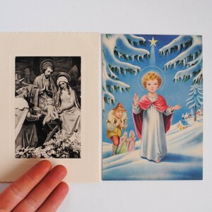 Christmas 2 vintage Christian nativity art postcards - Christmas and New Year greeting cards - old unwritten cards