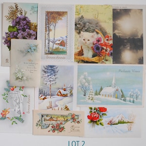 Kit creativo di Natale / set di 11 piccoli biglietti da ritagliare per creare il tuo + 6 foglie d'oro / biglietti di auguri di Natale e Capodanno