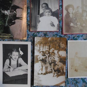 6 つの古い家族写真のポートレート - 子供時代の思い出 - ビンテージの子供の写真 b13