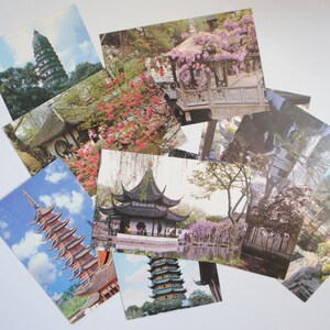 Chine-10 cartes postales vintage de voyage en Chine-art mural asiatique-temples et paysages-ref160