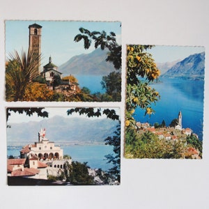 Suisse-Lac Majeur -3 cartes postales vintage- Ile de Brissago-Locarno-Ronco sopra Ascona-canton du Tessin-3 cartes postales anciennes-ref50