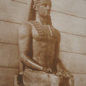 Coloso de Ramsés II en alabastro- Antigüedades egipcias -postal antigua Egipto -Arte egipcio-ref50
