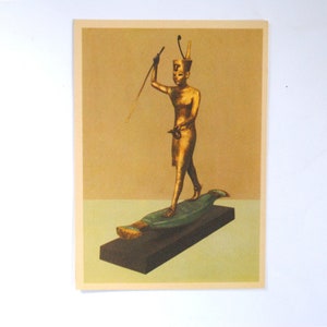 Rare-Trésor de Toutankhamon- carte postale ancienne égypte 1930-40-antiquité egyptienne-sculpture égyptienne -ref260