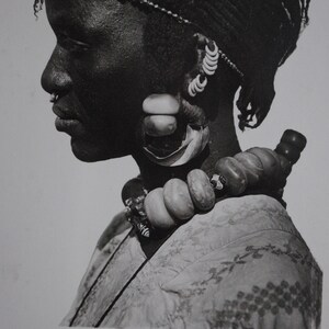Mulher africana da tribo Toucouleur - África - Alto Volta - raro cartão postal vintage da tribo africana - retrato étnico A34