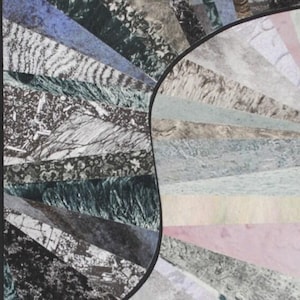 Collages originaux minimalistes -  art mural minéral  -  paysages minimalistes d'inspiration scandinave
