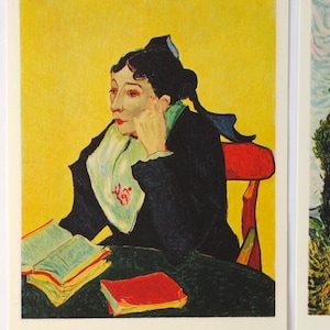 Vincent Van Gogh-2 cartes postale vintage -  reproduction d'art -Les cyprès- l'Arlésienne