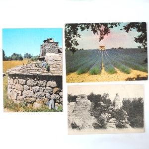 Provence Ardèche and Lozère - 3 vintage postcards from France - landscapes of southern France