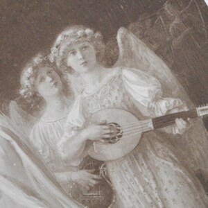 Art nouveau / Concert mystique / peinture Elisabeth Sonrel / carte postale ancienne de reproduction d 'art /peinture religieuse A7