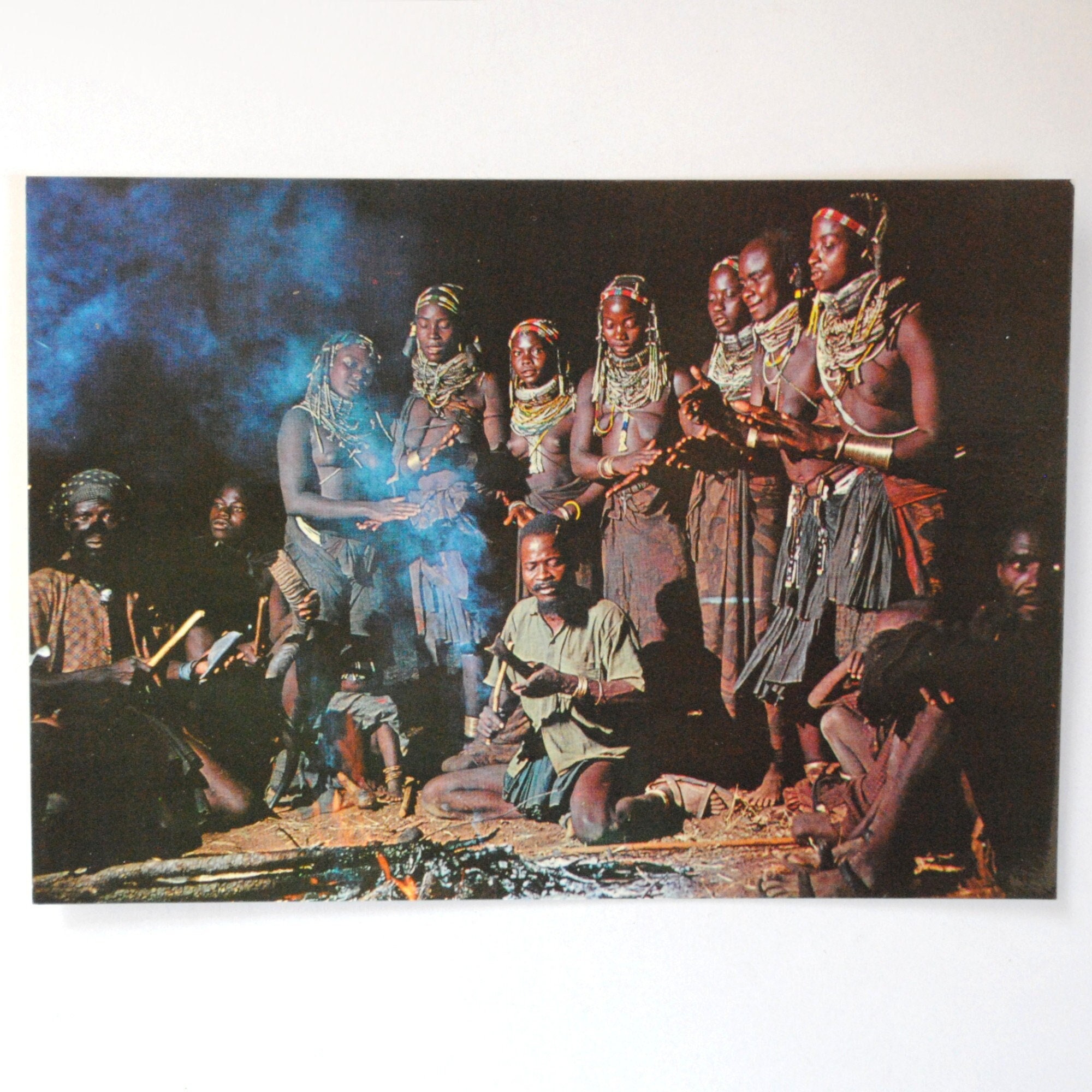 Angola - Rituel Nocturne Procession Of The Sacred Bull-Peuple Muilas - Carte Postale Vintage Ethnogr