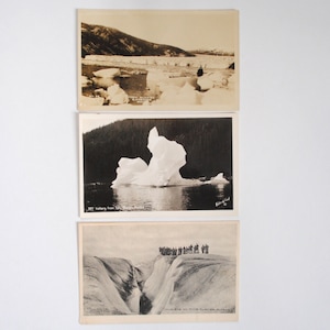 Rare-Alaska-Glacier Taku et Muir-3 cartes postales anciennes -pôle nord -océan arctique-décor mural voyage alaska-ref140
