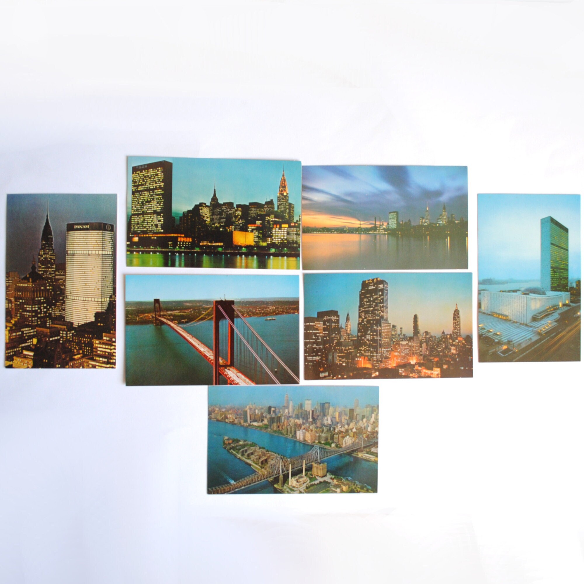New-York Vintage 7 Cartes Postales Anciennes - Etats Unis d'amérique-Usa -1950-70-Ref82