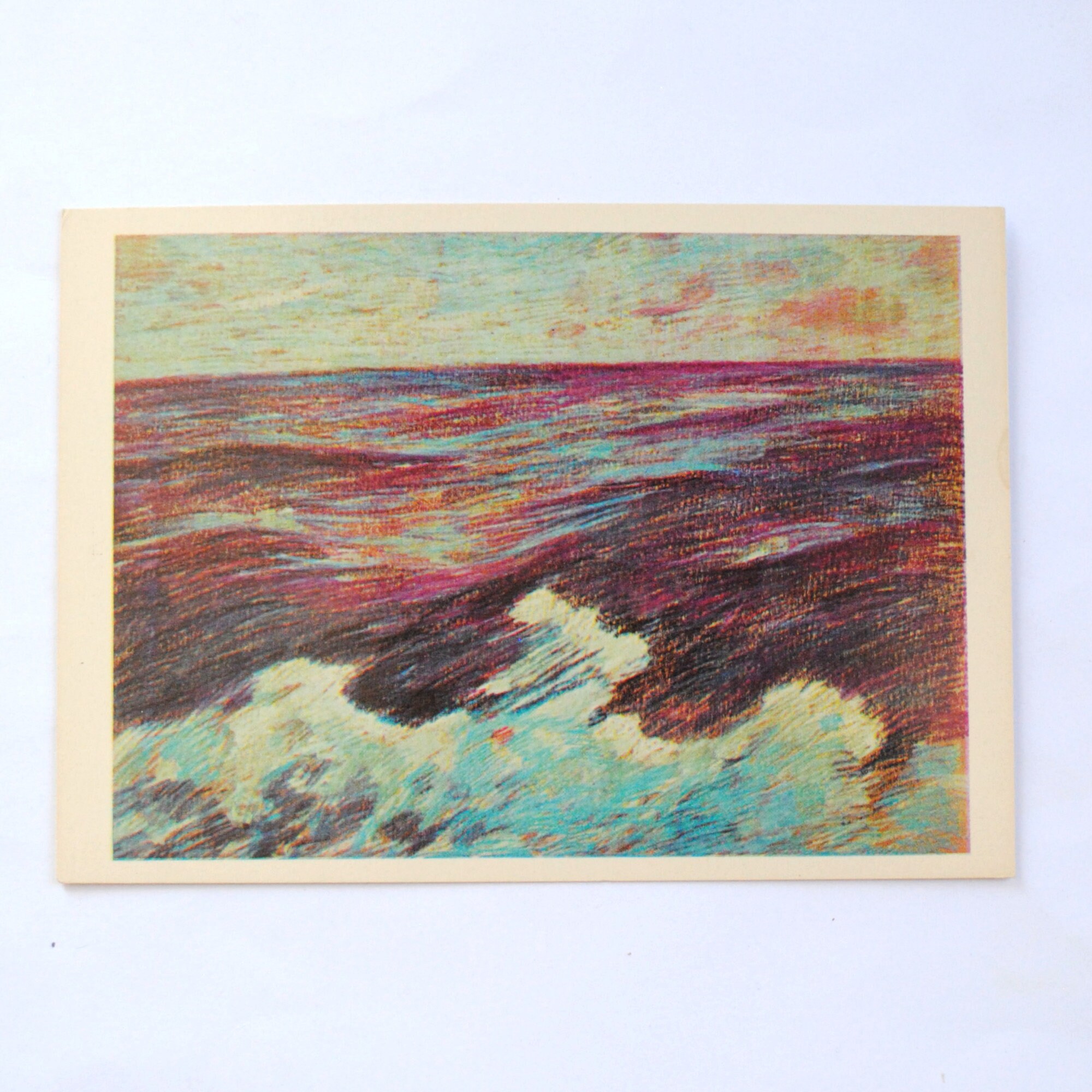 4 Cartes -Rare- Polynésie-Océan Pacifique-Reproduction Peinture- Art Russe 1970S - Plage Tropicale-M