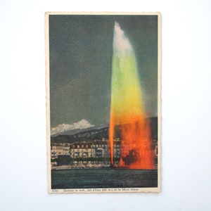 Suiza-Ginebra y Mont Blanc- Alpes suizos-antigua postal A3