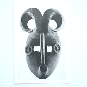 Ogoni African Mask- Nigeria- Cartolina Vintage 1950 - Arte Africana - Arte Tribale - Arte Murale Africana