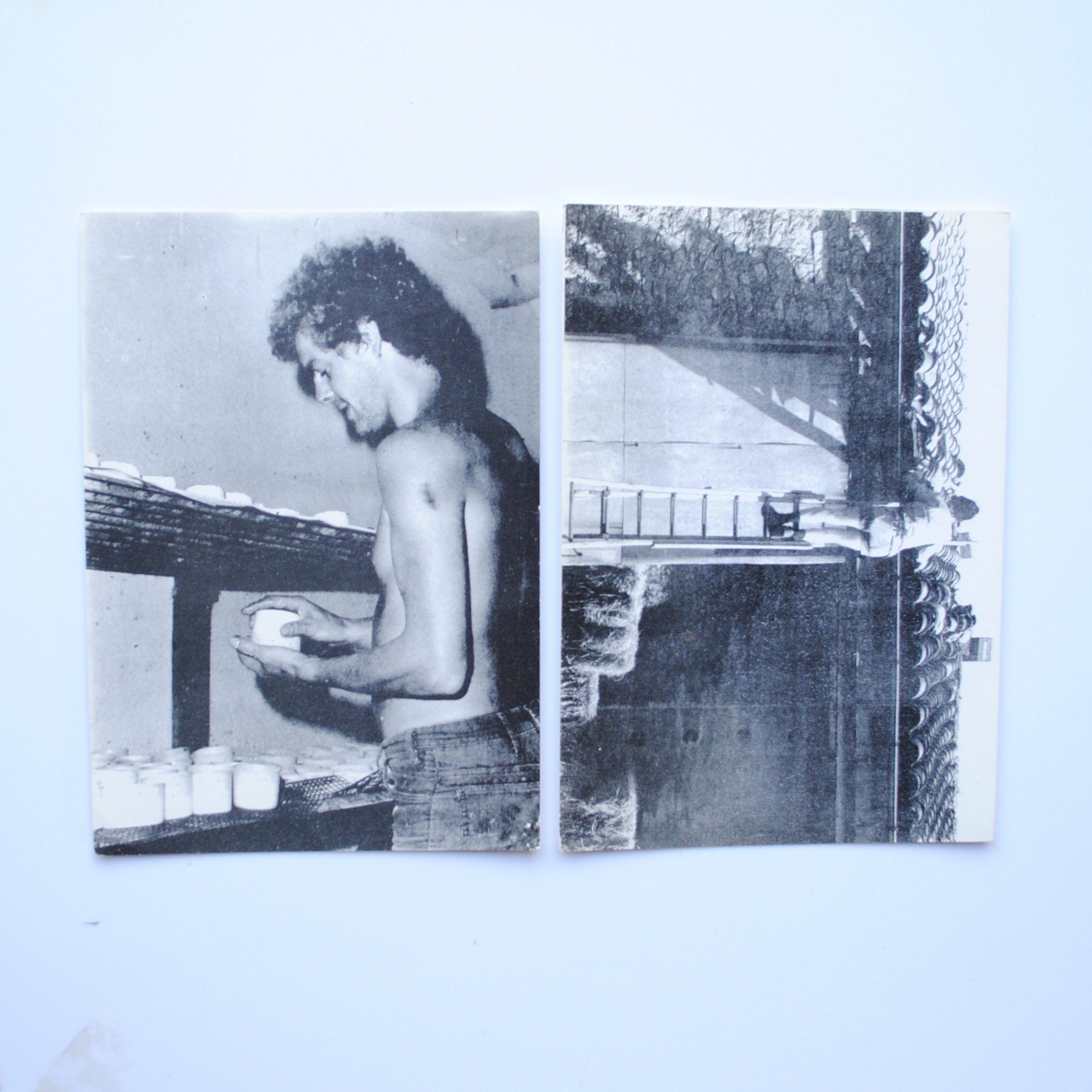 Paysans Du Larzac - 2 Cartes Postales -Travaux de La Ferme-Toiture et Fabrication Fromages-Vie à Cam