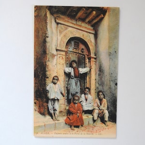 Postkarte Algier / Lehnert und Landrock / Kinder in einer Straße / alte Postkarte / Algerien / orientalische Wandkunst/ref200