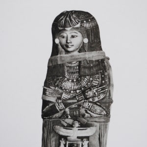 Momie égyptienne / Sarcophage de Katebet /carte postale vintage égypte /chanteuse égyptienne d'Amon/ art murale égyptien