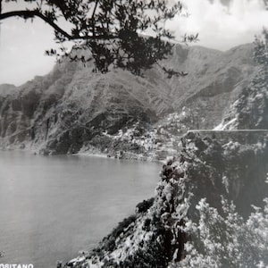 Positano - Italie  - carte postale vintage 1950 - photographie de Positano - art mural paysage italien-A36