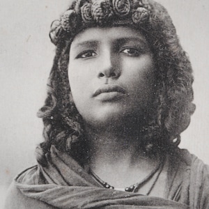 Portrait femme mauresque -carte postale ancienne orientaliste -portrait ethnique-déco orientale  - art de voyage-ref20
